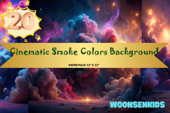 20 Cinematic Smoke Colors Watercolor PNG Pack