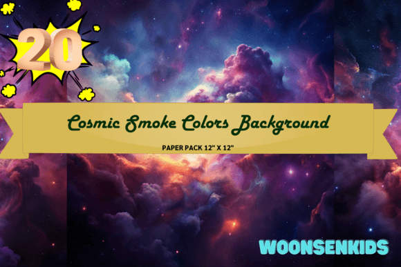 20 Cosmic Smoke Colors Background Watercolor: A Celestial Design Resource for Creatives