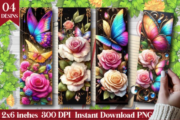 Butterfly Roses Printable Bookmark Designs for Thoughtful Branding and Gifting