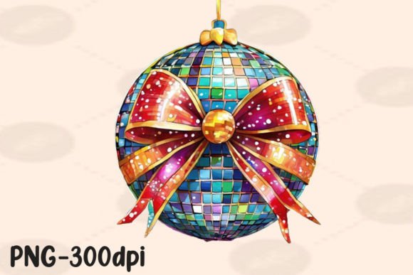 Disco Ball Bow Coquette Sublimation Design