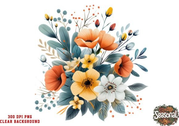 Evaluating Mother's Day Boho Flowers Clipart for Spring Design Projects