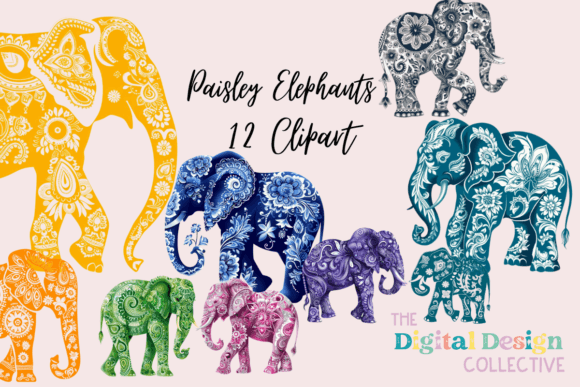 Multicolored Paisley Elephants Clipart: A Practical Guide for Creatives
