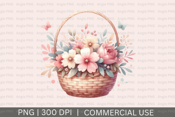 Pastel Easter Basket Flowers PNG: A Versatile Design for Creative Projects