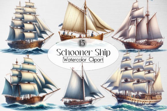 Schooner Ship Sublimation Clipart: A Practical Resource for Creators and Small Business Owners