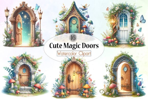Selecting the Best Cute Magic Doors Watercolor Clipart for Your Next Creative Project