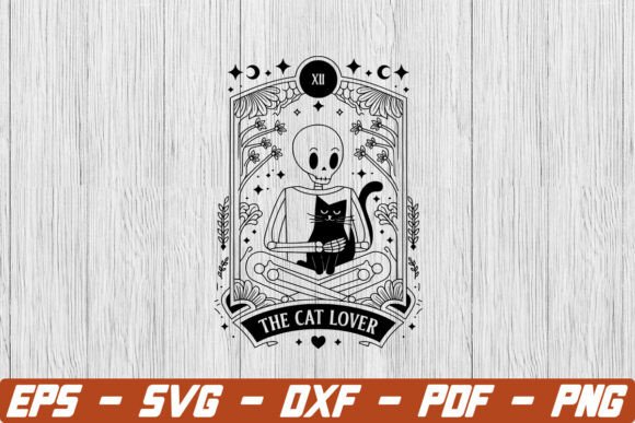 Unlocking Creativity with The Cat Lover Tarot SVG: Skeleton and Cat Design